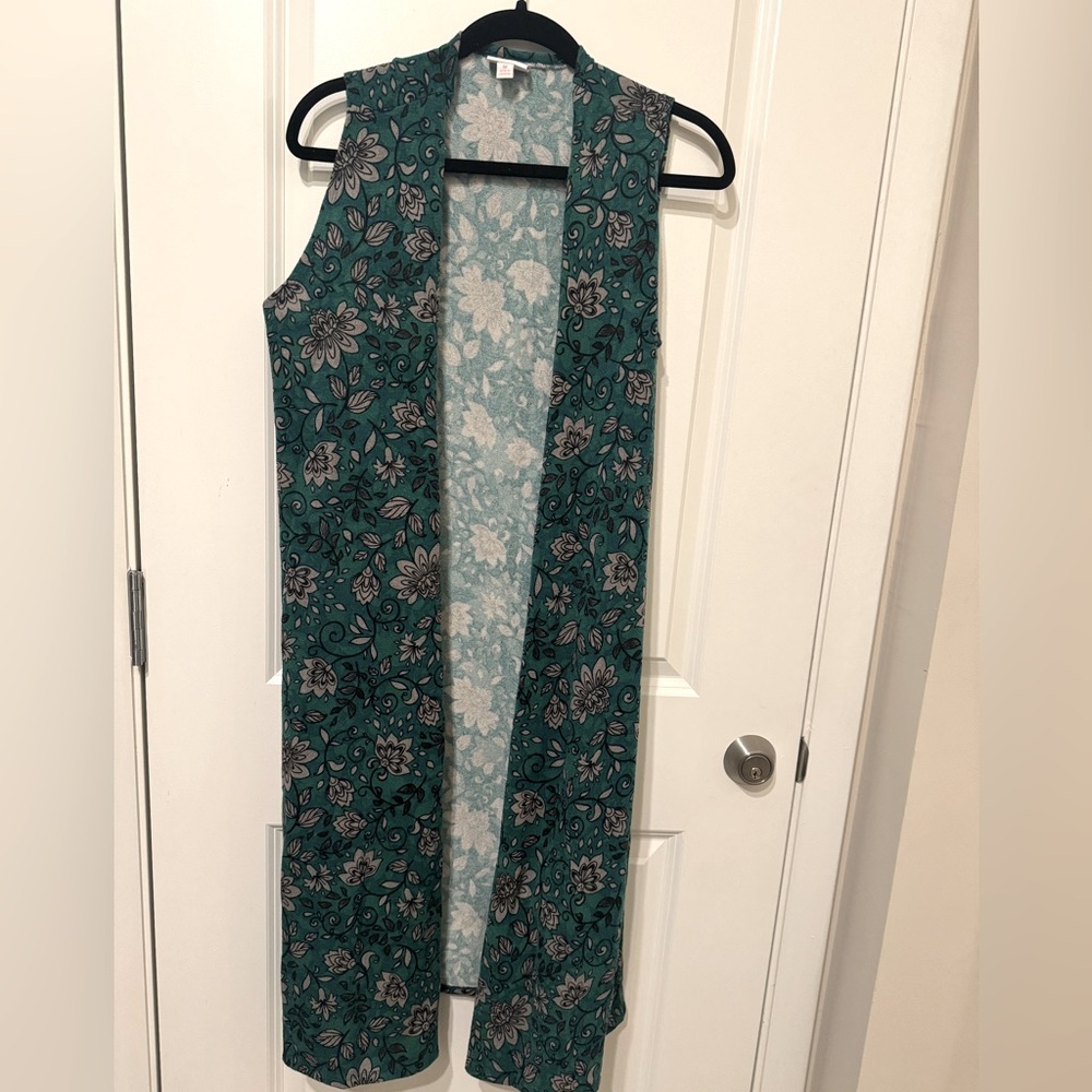 LuLaRoe Sleeveless Joy Vest turquoise color